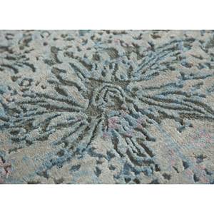 Alfombra de Lana y Seda de Bambú Anudada a Mano del Lejano Oriente Srb(153) Rectangular Azul Floral Abstracto para el Hogar, Pasillo, Sala de Estar, Hecha a Mano - Product Image 3