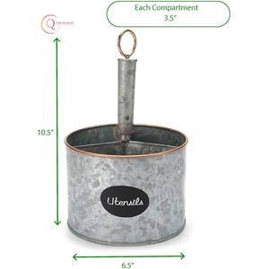 Traditional Hanging Galvanized Kitchen <b>Caddy</b> Tool Handmade Decorative Cuttlery Holder <b>Table</b> And Kitchenware Storage Organizer - Product Image 3