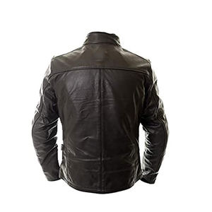Blouson de moto en cuir pour homme, personnalisé, rétro, noir, prix de gros - Product Image 3