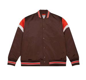 Chaqueta universitaria de satén de dos tonos Chaqueta de béisbol de satén con bordado personalizado Chaqueta universitaria y escolar - Product Image 6