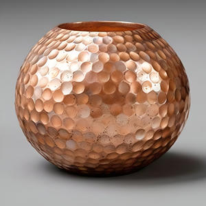 Moderno elegante hecho a mano martillado cobre cuenco contemporáneo hogar Oficina Metal hierro florero para boda maceta decoración acento - Product Image 5