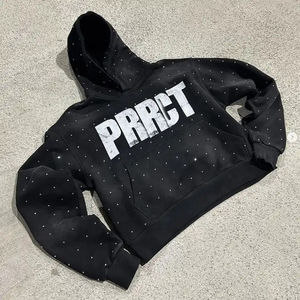 Haute qualité thermique nouveau gros sweat à capuche surdimensionné unisexe à capuche hommes bouffée impression strass broderie sweats à capuche personnalisés - Product Image 1