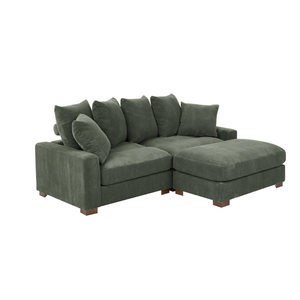 Lineage Corporation Ahlea Xandar Corduroy Chesterfield Modular <b>Sofa</b> Stylish Convertible <b>Design</b> Solid <b>Wood</b> Legs Villa Living Room - Product Image 2