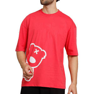 Nouveau été vêtements quotidiens hommes surdimensionné T-Shirts 100% coton T-Shirt pour hommes coupe ample imprimé respirant couleurs unies T-Shirt - Product Image 1