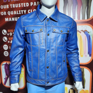 Vestes en cuir personnalisées Mode masculine Vestes en cuir coupe-vent Vestes en cuir de mouton de haute qualité Vêtements de rue - Product Image 2