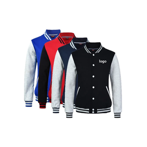 OEM de alta calidad parche bordado hombres Universidad personalizado béisbol bombardero Letterman Crop cuero manga más tamaño Varsity chaqueta - Product Image 2