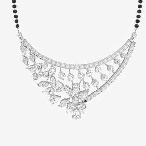 Women's 14K Gold Mangalsutra <b>Necklace</b> with Moissanite Diamond Elegant 14K Gold Women's <b>Necklace</b> Featuring Moissanite Diamond - Product Image 4