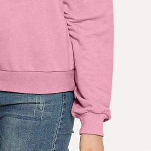 Alta calidad 2025 nueva llegada mujeres de gran tamaño pulóver sudadera logotipo personalizado cuello redondo algodón pesado Casual Top - Product Image 6