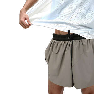 กางเกงขาสั้นวิ่งออกกำลังกายสำหรับผู้ชายน้ำหนักเบาระบายอากาศได้ดีพร้อมเชือกผูกเอวผ้าแคนวาสแบบกำหนดเอง - Product Image 2