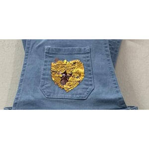 Monos para Niñas Pequeñas, Mono Ajustable de Mezclilla con Bordado, Tela de Algodón/Poliéster/Spandex, Hebilla en las Piernas, Cinta en los Hombros - Product Image 2