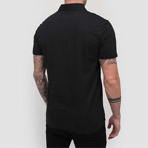Camiseta Polo para Hombre OEM, Negra con Detalle de Cuello en Contraste, Informal de Verano y para el Trabajo - Product Image 6