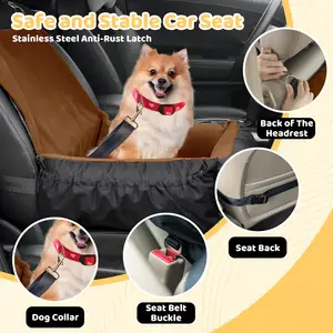 Capa de limpeza removível para assento de carro de cachorro, com coleira de segurança, portátil para viagem, cama de cachorro, capa de assento de carro para animais de estimação