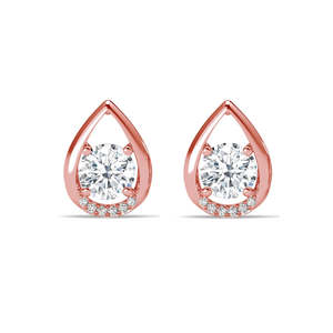 NOVAMART Fine Tosca <b>Silver</b> <b>Stud</b> <b>Earrings</b> Water Drop Star Geometric Patterns Vintage Trendy Cute Engagement Wedding Zircon Diamon - Product Image 1