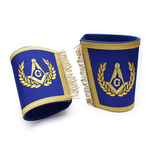 Nouvelles menottes maçonniques avec des gantelets d'officiers artisanaux de tresse d'argent - Product Image 2