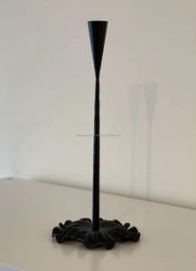 Luxury Handcrafted One-<b>Candle</b> Holder <b>with</b> <b>Black</b> Finish Christmas Flower Design for Home Decoration & Other <b>Candle</b> Jars/<b>Lanterns</b> - Product Image 3
