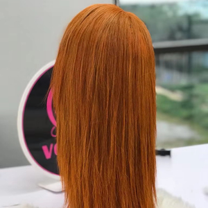 Extensiones de cabello virgen vietnamita Peluca frontal de encaje Máquina teñida Trama doble Estilo recto Tejido de cabello Color marrón Remy - Product Image 1