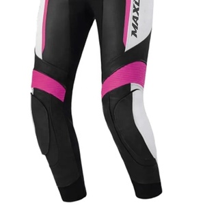 Pantalones de cuero para motociclista de alta demanda y calidad para hombre, con cierre de botones, corte medio recto, oscuros, de peso pesado, equipo de protección para motocicleta - Product Image 5