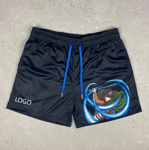 OEM Service 100% Haute Qualité GYM Wear Sérigraphie Maille Hommes Court Noir Couleur Poches Personnalisées Avec Stringer Shorts Pour Hommes - Product Image 4