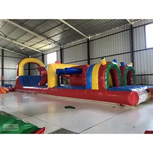 Parcours d'obstacles gonflable commercial 12x3m avec piscine, jeu aquatique extérieur pour enfants, équipement de terrain de jeu flottant - Product Image 4