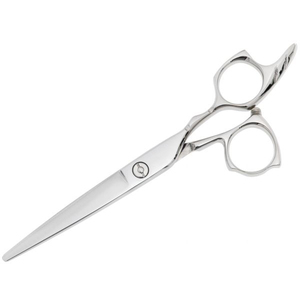 Ciseaux de rasoir réglables tranchants pour barbiers et coiffeurs Lame en acier inoxydable avec poignée en acier et en caoutchouc - Product Image 3