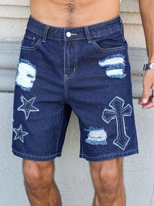 Unique Design Light Shade Colors <b>Men</b> <b>Jeans</b> Shorts High Street Wear Medium Washed Denim Shorts With <b>Cheap</b> Price - Product Image 4