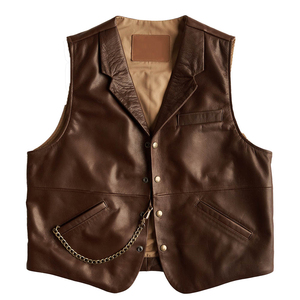 Chaleco de Cuero para Hombre, Novedad de 2025, Ropa de Abrigo de Invierno, con Talla y Color Personalizados, 100% Piel de Vaca Genuina, Impermeable y Reversible - Product Image 1