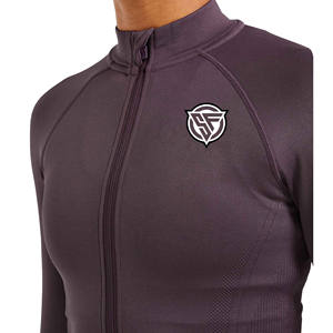 Veste de Yoga de Sport en Nylon Slim Fit pour femmes manteau de Jogging chaud à fermeture éclair complète pour la course en plein air Gym Fitness respirant tricoté Zip - Product Image 4