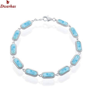 กำไลข้อมือหินลาริมาร์ทำด้วยมือสีเงินสเตอร์ลิงของ925อินเทรนด์ของขวัญจากผู้ผลิต - Product Image 4