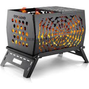 Backyard bonfire metal <b>fire</b> <b>pit</b> with mesh safety screen preventing sparks from escaping and ensuring safe controlled flames - Product Image 1