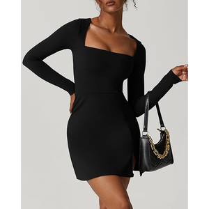 Manga larga Racerback acampanado Swing mujeres 2025 dulce y lindo A-Line cintura ahueca hacia fuera el Vestido corto de verano - Product Image 5