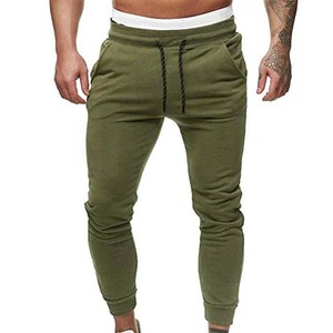 กางเกงวิ่งเอวสูงของผู้ชายทรงสลิมฟิตชุดออกกำลังกายระบายอากาศได้ดีสำหรับวิ่งลำลองด้านหน้ามีกระเป๋าหน้าเรียบแฟชั่น - Product Image 2