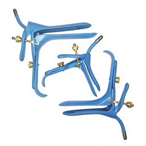 Juego de 3 espéculos vaginales Graves, instrumentos ginecológicos electroquirúrgicos con revestimiento azul aislante para procedimientos LEEP y LLETZ - Product Image 1