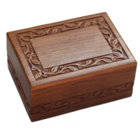 Prix usine avec bordure en bois de haute qualité urne de crémation pour animaux de compagnie sculptée urnes de crémation en bois faites à la main pour cendres d'animaux de compagnie