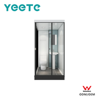 Cabine de douche modulaire compacte personnalisée YEETE avec porte coulissante en verre, composants certifiés WaterMark pour projets hôteliers OEM ODM