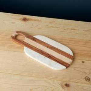 Planche à découper esthétique quotidienne en bois et en marbre améliorant l'expérience de préparation des repas fonctionnelle et élégante - Product Image 5