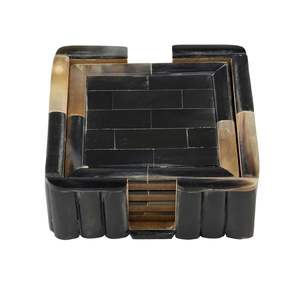 Tapis et coussinets carrés en corne de buffle naturelle de haute qualité pour les sous-verres de couleur naturelle du monde de la maison et du restaurant - Product Image 3