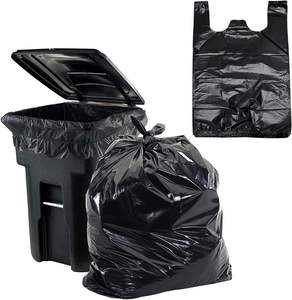 HOT Sales Black <b>Disposable</b> <b>Garbage</b> Bag Plastic Sturdy T Shirt Bags Thickened Grocery Bags Durable - Product Image 1