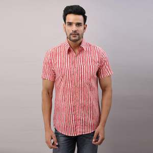 Chemise habillée rayée rose tissée de haute qualité pour homme - 100 % coton respirant, taille XL - Product Image 6