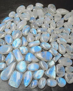 Lote de Cabujones de Piedra Lunar Blanca Arcoíris, Piedra de Nacimiento de Junio, Gemas Sueltas Naturales para Joyería, Increíble Fuego Arcoíris, 5-15 Quilates - Product Image 2