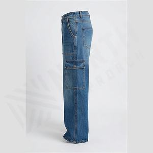 Latest <b>Men</b> Jeans High Quality Stretch Denim Pants Customized Style International Cargo <b>Loose</b> <b>Trousers</b> Customized Color Wholesale - Product Image 3