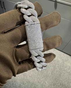 VVS Moissanite Bracelet en argent sterling 925 plaqué or blanc de 8 pouces Bracelet en diamant de 18mm Bracelets en diamant et collection de bracelets - Product Image 1