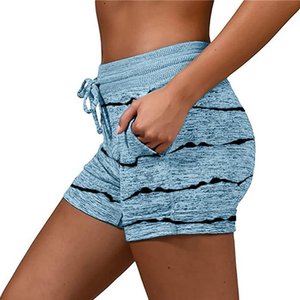 Shorts en toile respirants et sportifs pour jeunes adultes, pour femmes, taille mi-haute, taille élastique, doux, confortables, vêtements de sport, shorts de détente - Product Image 2