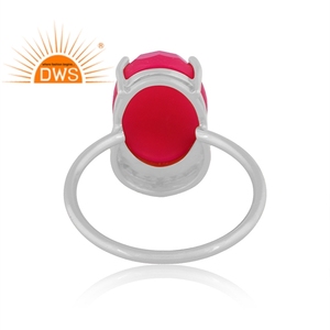 Meilleure qualité en argent sterling fin Cz naturel et calcédoine rose bague empilable fabricant de bijoux personnalisés - Product Image 4