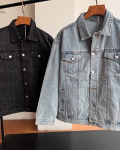 Veste en jean avec poches personnalisées de qualité supérieure, 100% coton, fermeture à boutons, grande taille, nouvelle vente, mode - Product Image 5