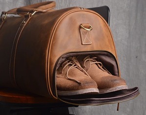 Full Grain Genuine <b>Leather</b> Travel <b>Bag</b> Large Capacity <b>Men</b> Travel Duffel <b>Weekender</b> <b>Bag</b> <b>Leather</b> Travel <b>Bags</b> - Product Image 3