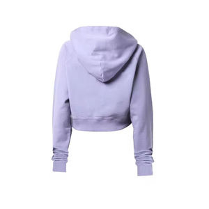 OEM Customizable Yoga Sports Workout <b>Hoodie</b> for Women Washed <b>Zip</b>-<b>up</b> Winter <b>Cropped</b> Short Style Summer Spring 100% Cotton - Product Image 3
