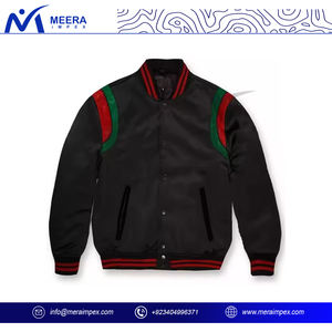 2025 nouveauté couleur noire unie veste de baseball pour hommes Logo personnalisé tissu respirant grande taille veste universitaire pour hommes - Product Image 2