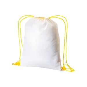 Zainetti Sportivi Promozionali Personalizzabili 210T Bianco con Coulisse per Gadget - Product Image 3
