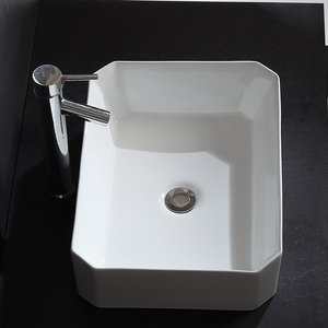 Lavabo Moderno di Design, Lavandino Rettangolare Bianco in Ceramica per Bagno a Prezzo Competitivo - Product Image 4
