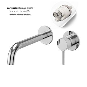 Grifos de lavabo de latón Jazz Art de una sola palanca montados en la pared con sistema de instalación de dos orificios caja integrada para una fácil instalación - Product Image 3